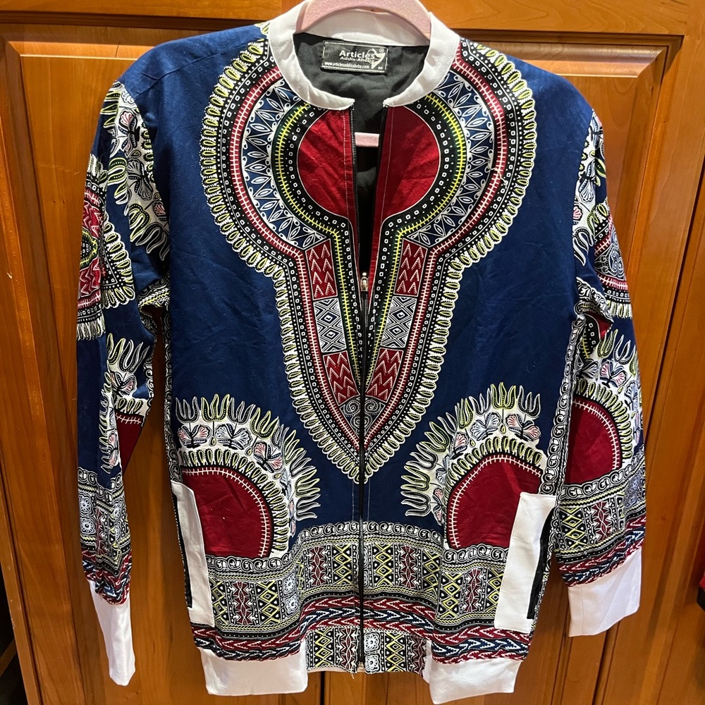 Blue and Red Women's Jacket